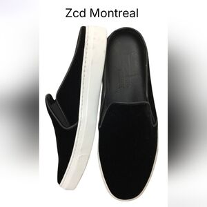 ZCD Montreal Made In Italy Shoe Black Velvet Slip On Slide Siz 37